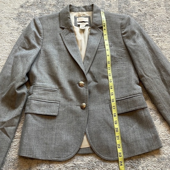 J Crew Schoolboy Blazer in Light Gray Wool Preppy Light Academia Sz 2 - Picture 9 of 14
